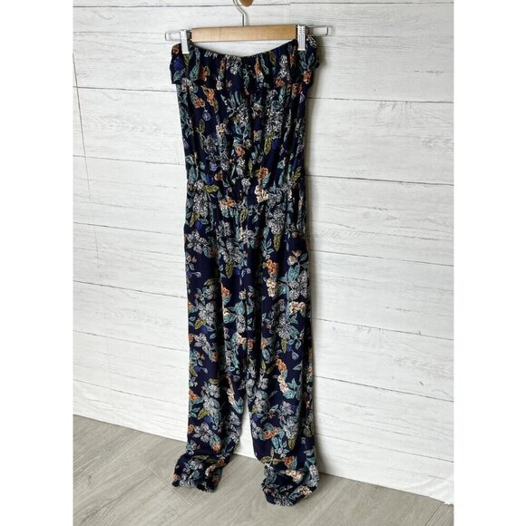 Angie Jumpsuit Womens Size Small Colorful Floral Ruffles Strapless Summertime - Picture 5 of 15